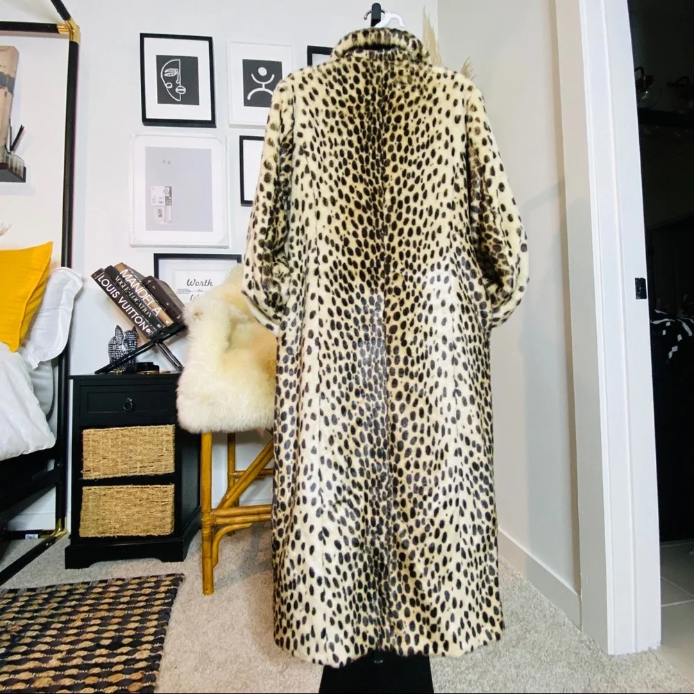 Scoop NYC Animal Print Cheetah Faux Fur Coat Size 4-6_7